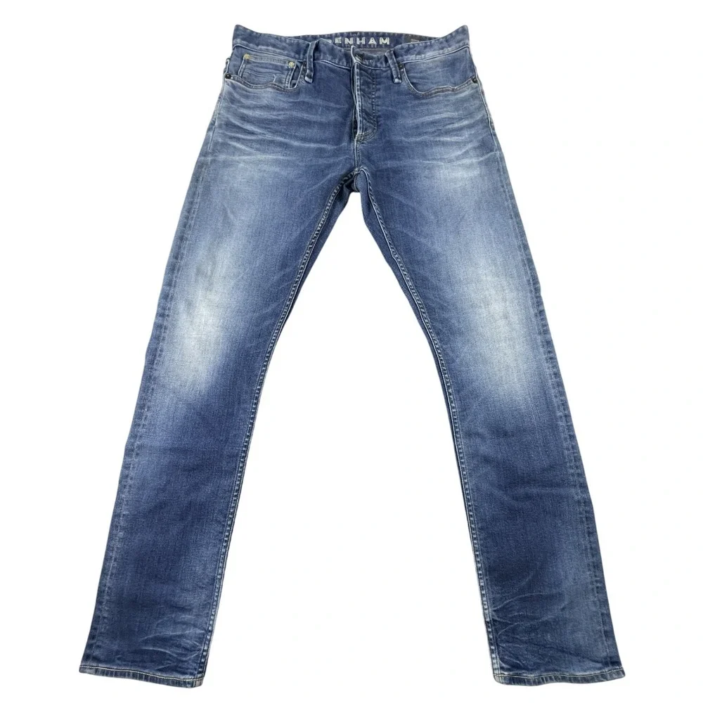 Denham Jeans Mens 32 Razor Slim Fit Candiani Italian Denim Barneys NY Button Fly
